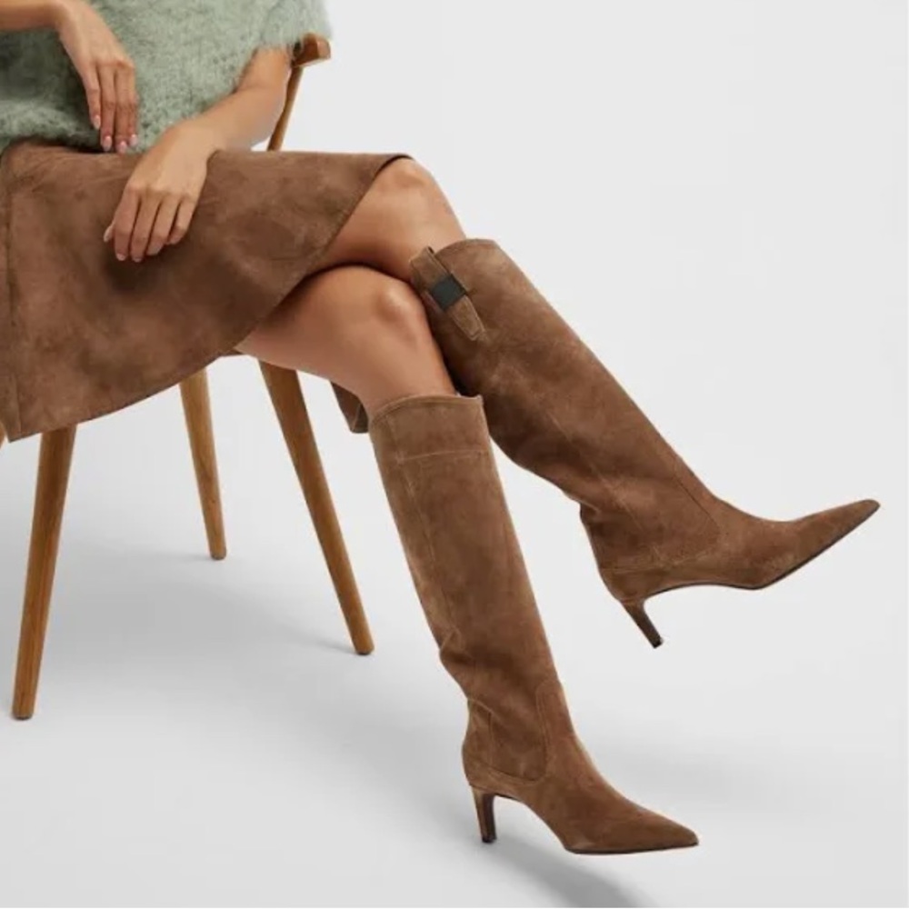 BRUNELLO CUCINELLI
Suede Monili Stiletto Riding Boots - Picture 5 of 10